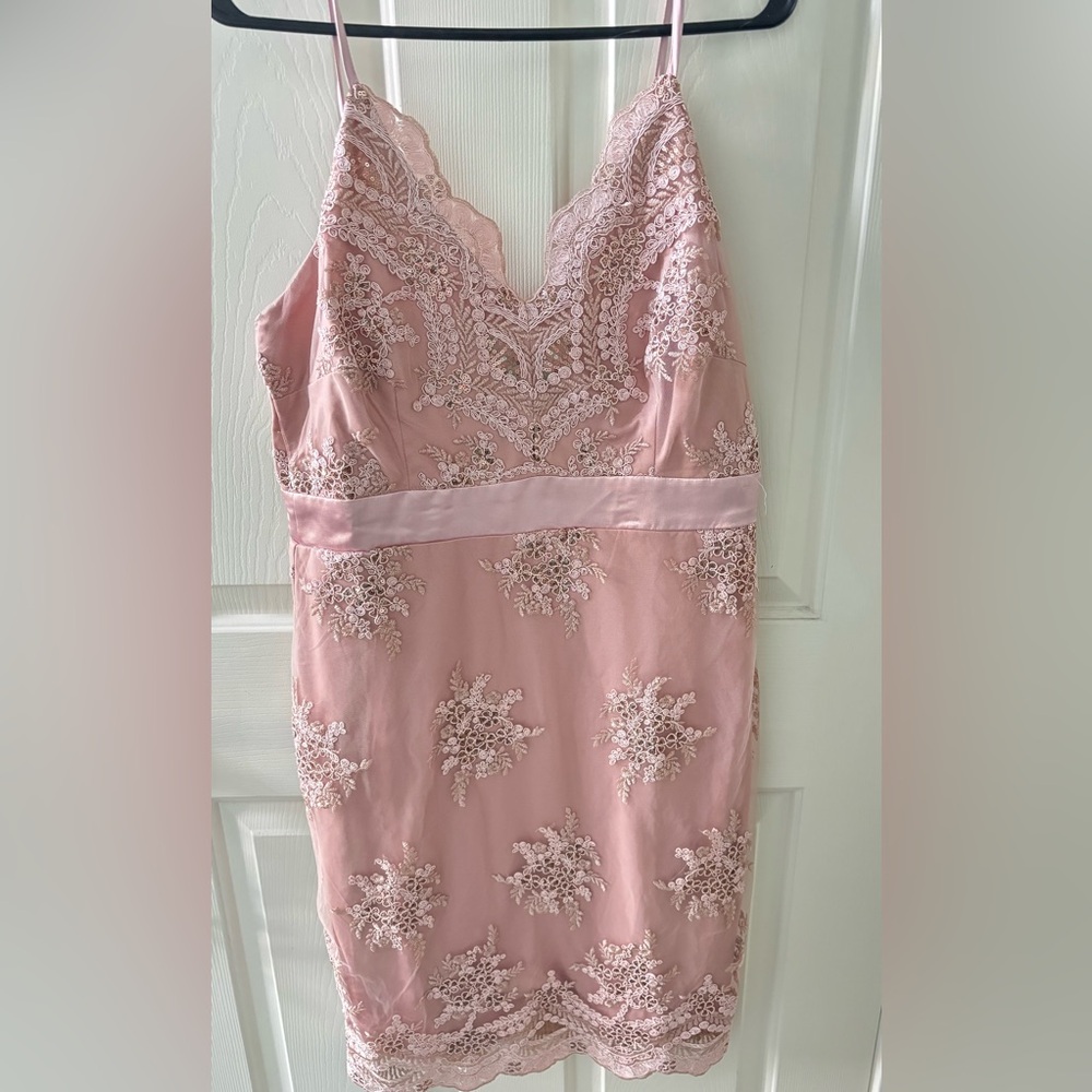 Venus Pink Lace & Sequin Dress